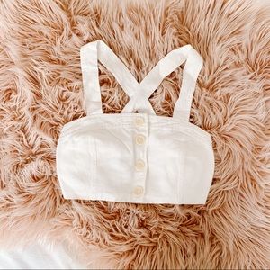 wilfred | white linen crop top/ bralette